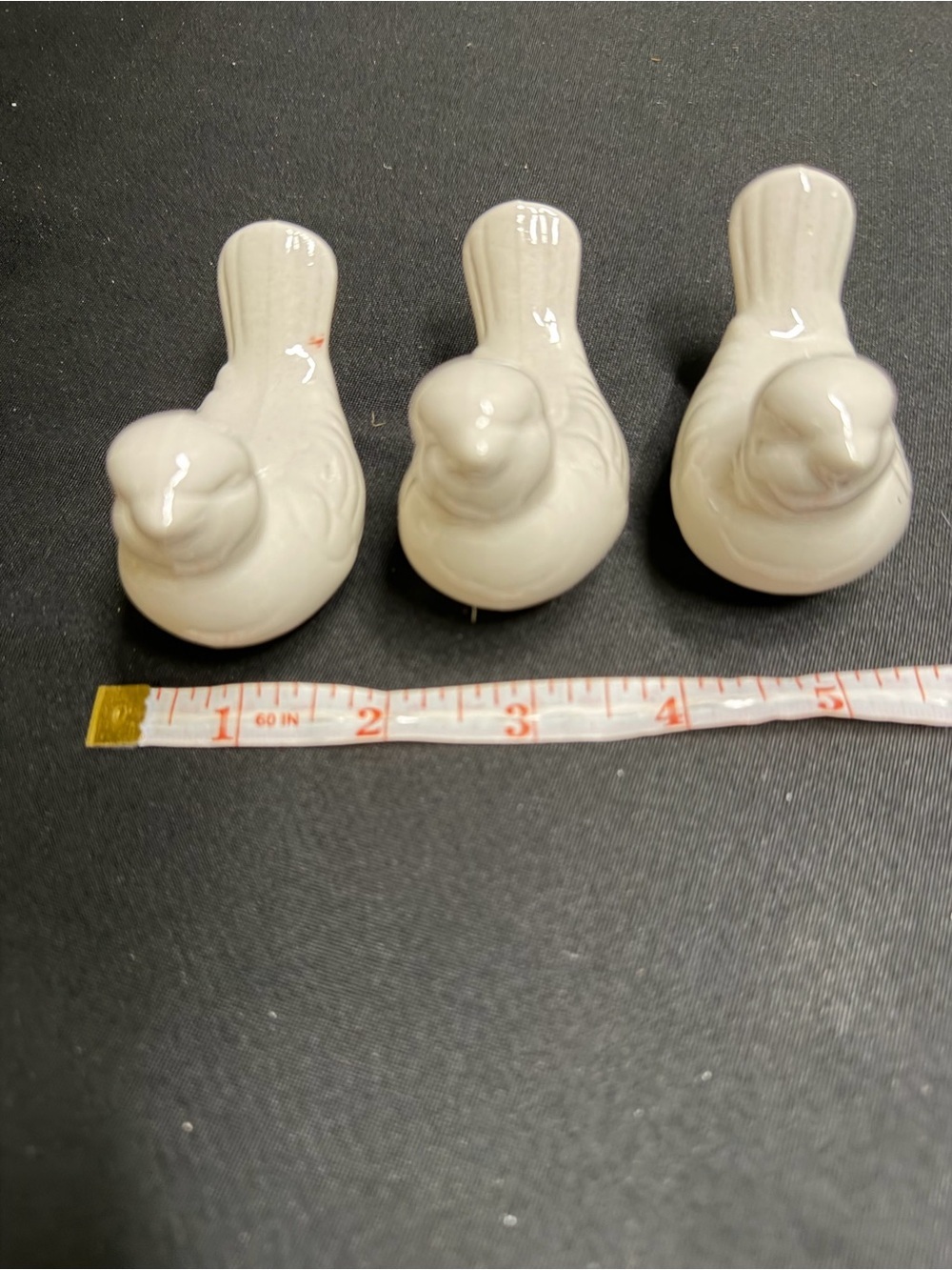 White Ceramic Bird Figurine Set of 3